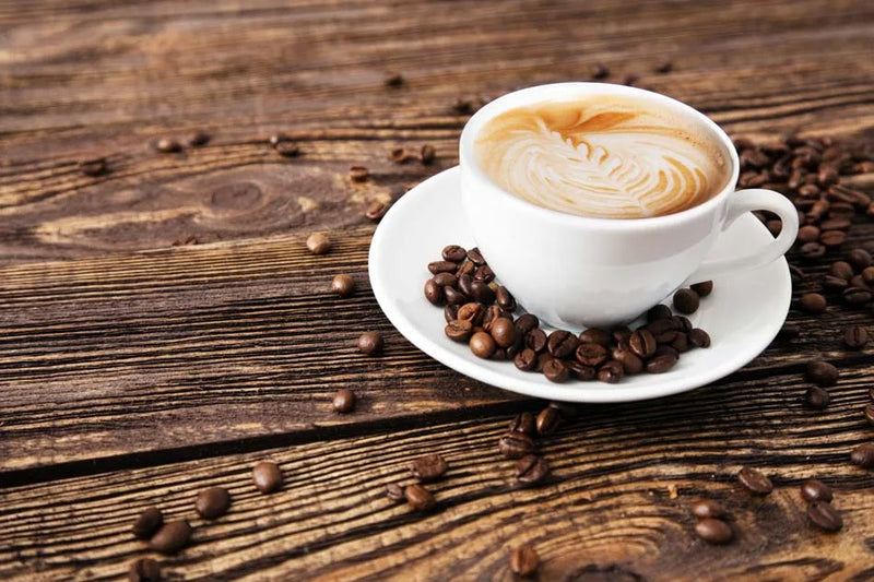 Coffee with crema and latte art
