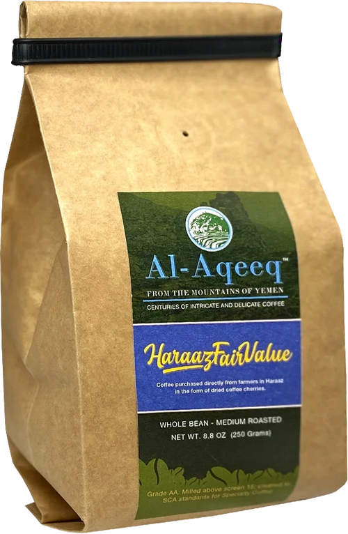 Al-Aqeeq Haraaz Fair Value whole bean coffee, 250 g bag